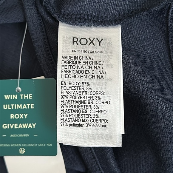 Roxy Good Keepsake Navy Textured Crop Top - Picture 14 of 15